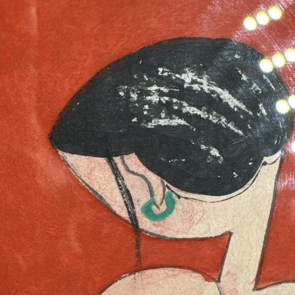 Original Pastel drawing, 'Reclining Nude' Artist Unknown Framed Unsigned 7.5” - Picture 11 of 13